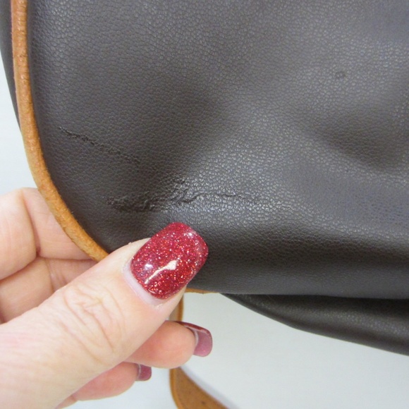 At Violin Purse Shoulder/Double Handle Brown Faux Leather - Picture 6 of 10